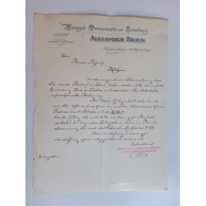 RACHUNEK KLOSTERNEUBURG ALEXANDER BRAUN PRZEDWOJENNY 1907 R