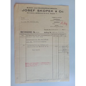 RACHUNEK SOSNOWIEC SOSNOWITZ JOSEF SKOPEK BYRSKI KOZY 1942 R