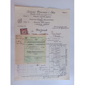 RACHUNEK KRAKÓW ANTONI PROCNER ZWIĄZEK NAUCZYCIELSTWA PRZEDWOJENNY 1914 R, ZNACZEK