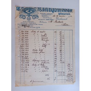 RACHUNEK WARSZAWA JAKRAUSSE ŁOSICE PRZEDWOJENNY 1928 R