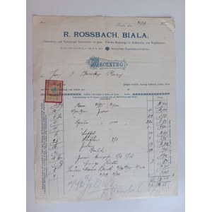 RACHUNEK BIAŁA ROSSBACH BYRSKI KOZY PRZEDWOJENNY 1905 R, ZNACZEK