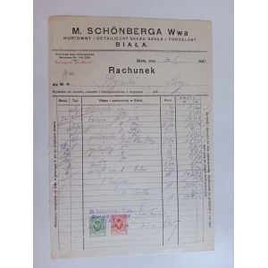 RACHUNEK BIAŁA SCHONBERGA WWA BYRSKI KOZY PRZEDWOJENNY 1930 R, ZNACZEK