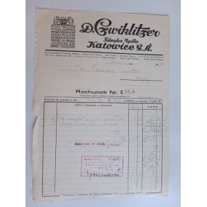 RACHUNEK KATOWICE CWIKLITZER FABRYKA MYDŁA BYRSKI KOZY PRZEDWOJENNY 1932 R