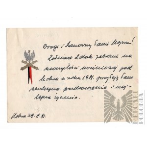 Życzenia i podziękowania dla majora 2 Dywizjonu Artylerii Konnej 29.08.1981
