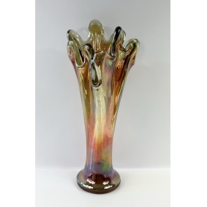 Wazon opalizujący z falbaną | Carnival Glass