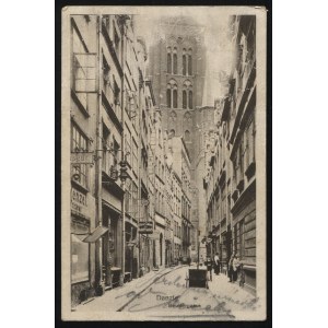 GDAŃSK. Danzig : Beutlergasse ; 1925. Pocztówka jednobarwna 14x9 cm. Ul. Kaletnicza w Gdańsku...