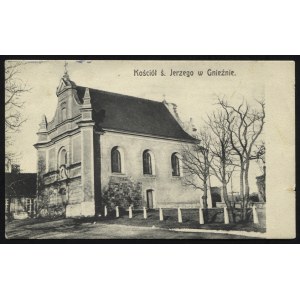 GNIEZNO. Kościół ś. Jerzego w Gnieźnie ; ok. 1910. Wydawca : J. Chociszewski w Gnieźnie. Drukiem A...