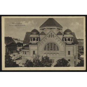 INOWROCŁAW - synagoga. Hohensalza : Tempel und Reichsbank ; przed 1920. Pocztówka jednobarwna 9x14 cm...