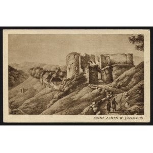 JAZŁOWIEC. Ruiny zamku w Jazłowcu ; ok. 1930. Polonia, Kraków. Pocztówka jednobarwna 9x14 cm, verso czyste