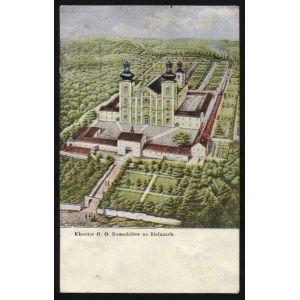 KRAKÓW. Klasztor O. O. Kamedułów na Bielanach” ; korespondencja dat. 1933. Pocztówka barwna 14x9 cm...