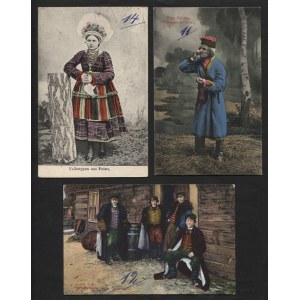 KRÓLESTWO POLSKIE. (1) Widoki z Królestwa Polskiego ; 1915. (2) Typy Polskie / Volkstypen aus Polen ...