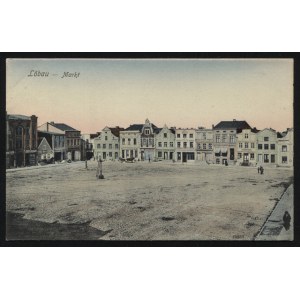 LUBAWA. Löbau : Markt ; 1908. Reinicke & Rubin, Magdeburg. Pocztówka barwna 9x14 cm, verso czyste...