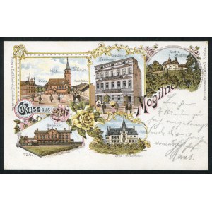 MOGILNO. Gruss aus Mogilno ; 1904. Verlag v. Emil Radeck, Bahnhofswirth ; Kunstanstalt M. Wenzel, Breslau...