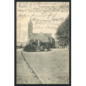 MOGILNO. Mogilno : Kriegerdenkmal und ev. Kirche ; ok. 1910. Verlag von M. Smoczkiewicz, Mogilno...
