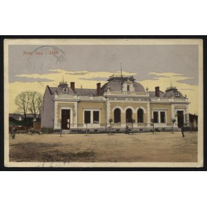 NOWY SĄCZ. Nowy Sącz : Sokół ; 1910. J. K. Kraków. Pocztówka barwna 9x14 cm. Verso z korespondencją...