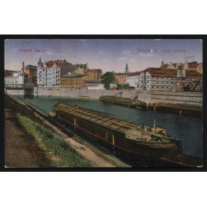 POZNAŃ. Posen : Am Hafen = Poznań : przy porcie ; ok. 1910. Pocztówka barwna 9x14 cm, verso czyste...