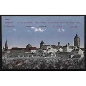 POZNAŃ. Posen : St.-Paulikirche, Ansiedlung, Stadttheater, Oberpostdirektion, Kgl. Schloss = Poznań ...