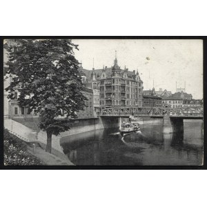 POZNAŃ. Poznań : Most Chwaliszewski = Posen : Wallischeibrücke ; ok. 1919. Pocztówka jednobarwna 9x14 cm...