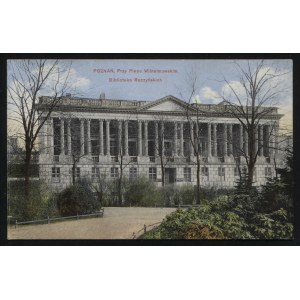 POZNAŃ. Poznań : Przy Placu Wilhelmowskim : Biblioteka Raczyńskich ; przed 1920. Pocztówka barwna 9x14 cm...