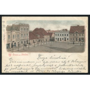 STRZELNO. Gruss aus Strelno ; ok. 1900. Paul Jaschke, Strelno. Pocztówka barwna 9x14 cm...