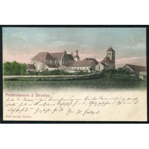 STRZELNO. Pozdrowienie z Strzelna ; nie po 1900. Paul Jaschke, Strelno. Pocztówka barwna 9x14 cm...