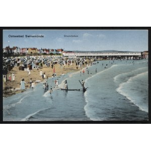 ŚWINOUJŚCIE. Ostseebad Swinemünde : Strandleben ; ok. 1910. Kunstverlag M. Hertzfeldt, Stettin...