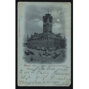 TORUŃ. Gruss aus Thorn : Rathaus mit Copernicus-Denkmal ; przed 1906. Verlag von B. Westphal, Thorn...