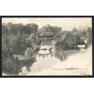 WARSZAWA. Varsovie : Lazienki - Pont sur l`ĭle / phot. A[lbert] B[ergeret] & Co, Nancy ; przed 1906...