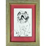 Ink drawing. Janusz Grabiański (1929-1976), Bulldog in an orifice, circa 1959.