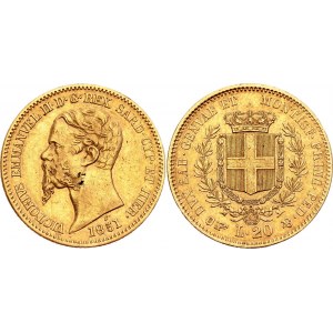 Italian States Sardinia 20 Lire 1851 B