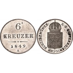Austria 6 Kreuzer 1849 A Clash Marks Error