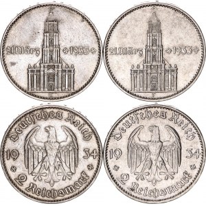 Germany - Third Reich 2 x 2 Reichsmark 1934 F