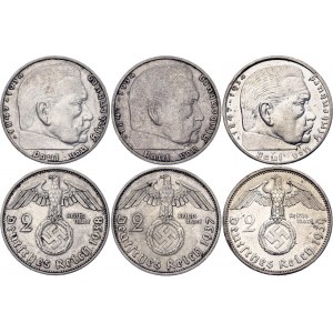 Germany - Third Reich 3 x 2 Reichsmark 1937 - 1939 A