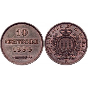 San Marino 10 Centesimi 1936 R