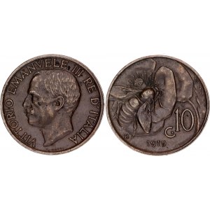 Italy 10 Centesimi 1919 R Key Date