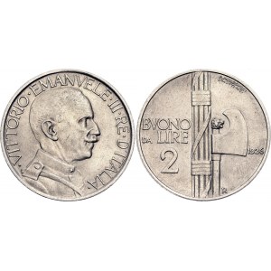 Italy 2 Lire 1926 R Key Date