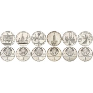 Russia - USSR Set 6 x 1 Rouble Olympic Games 1977 - 1980 In the Original Box