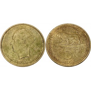 Belgian Congo 5 Francs 1936