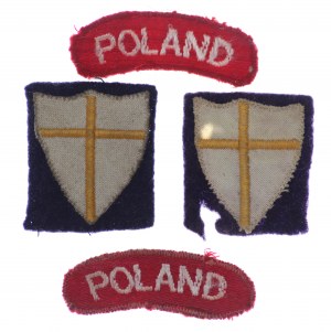 Poland, PSZnZ, Patches2 x 8th Army cross and 2x Poland