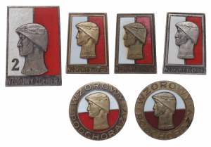 Pologne, Badge Wzorowy Podchorąży | Badge Wzorowy Żołnierz, set de 6 pièces