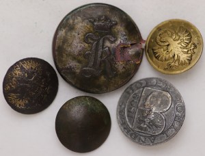 Set of 5 buttons