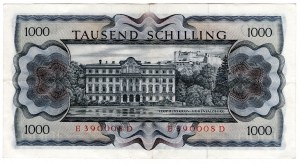 Rakousko, 1 000 šilinků 1966