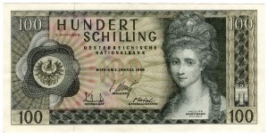 Austria, 100 scellini 1969