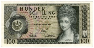 Autriche, 100 schilling 1969