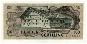 Rakousko, 100 šilinků 1969