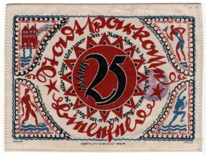 Niemcy, Republika Weimarska, 25 marek 1921 Bielefeld - na tkaninie