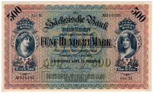 Německo, 500 marek 1922, Drážďany