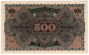 Allemagne, 500 marks 1922, Dresde