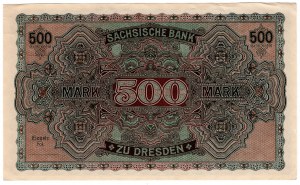 Niemcy, 500 marek 1922, Drezno