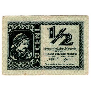 Słowenia, 50 centesimi (= 1/2 lir) 1944
